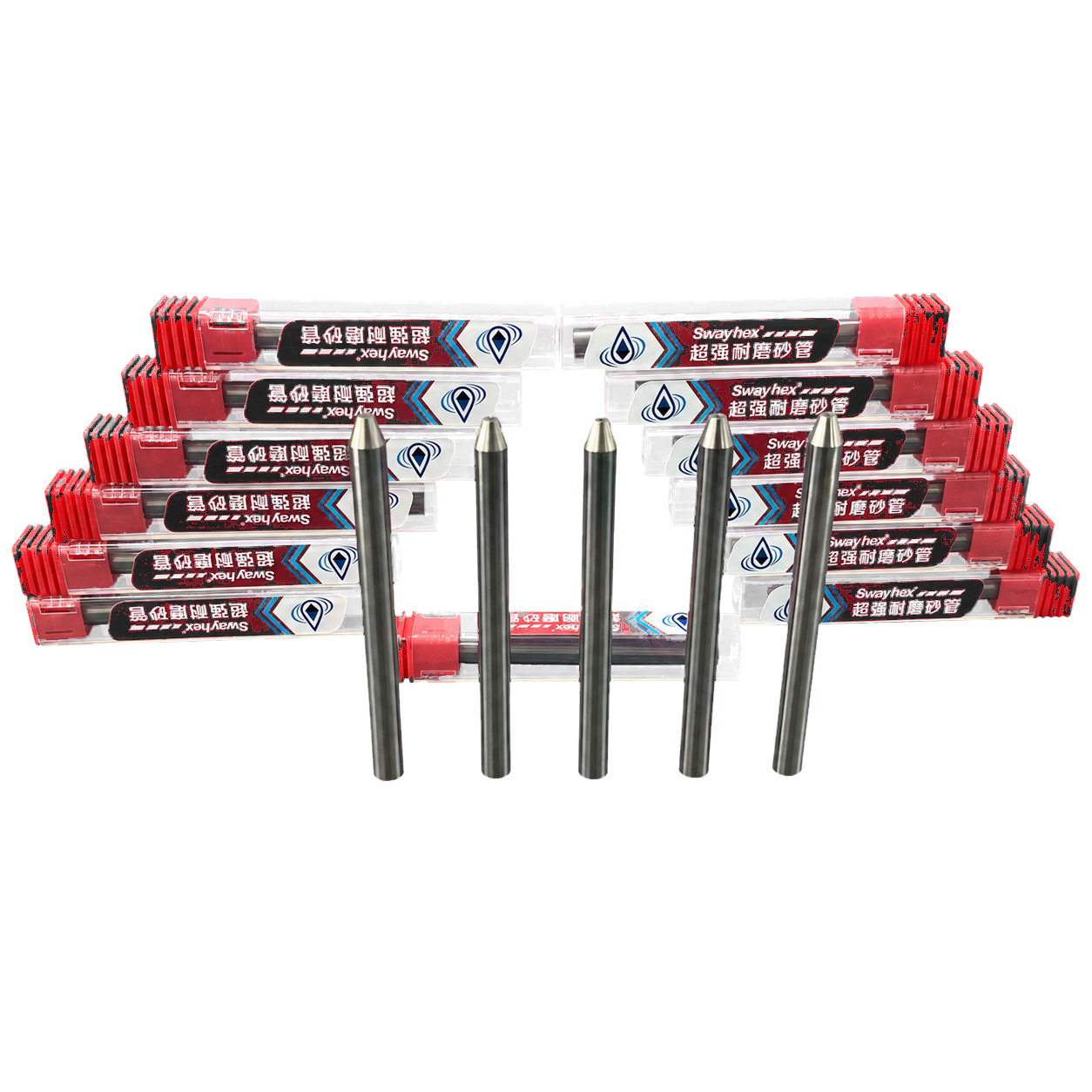 SwayHex 水刀砂管砂管端部与成品